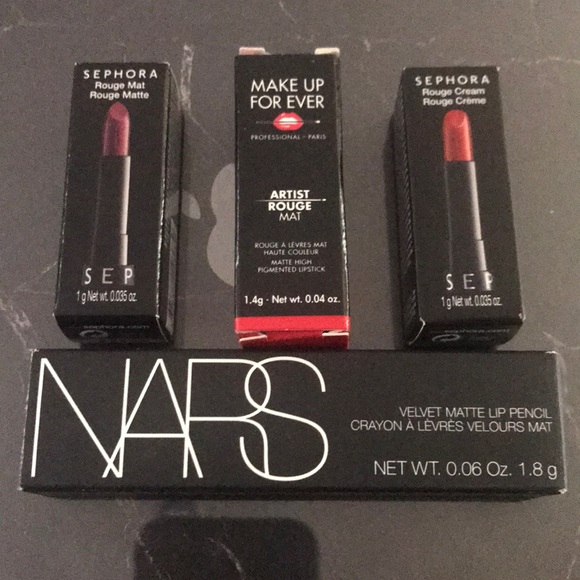 Sephora Other - Travel Size Mini Lipstick Bundle Nars MUFE Sephora